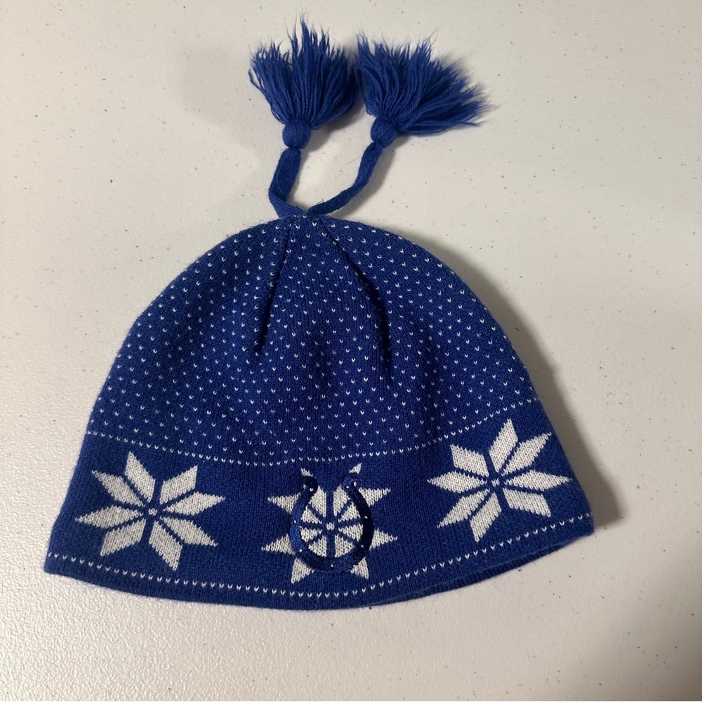 NFL Indianapolis Colts Snowflake Tassel Beanie